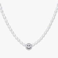 collier de perles ovales "happy face