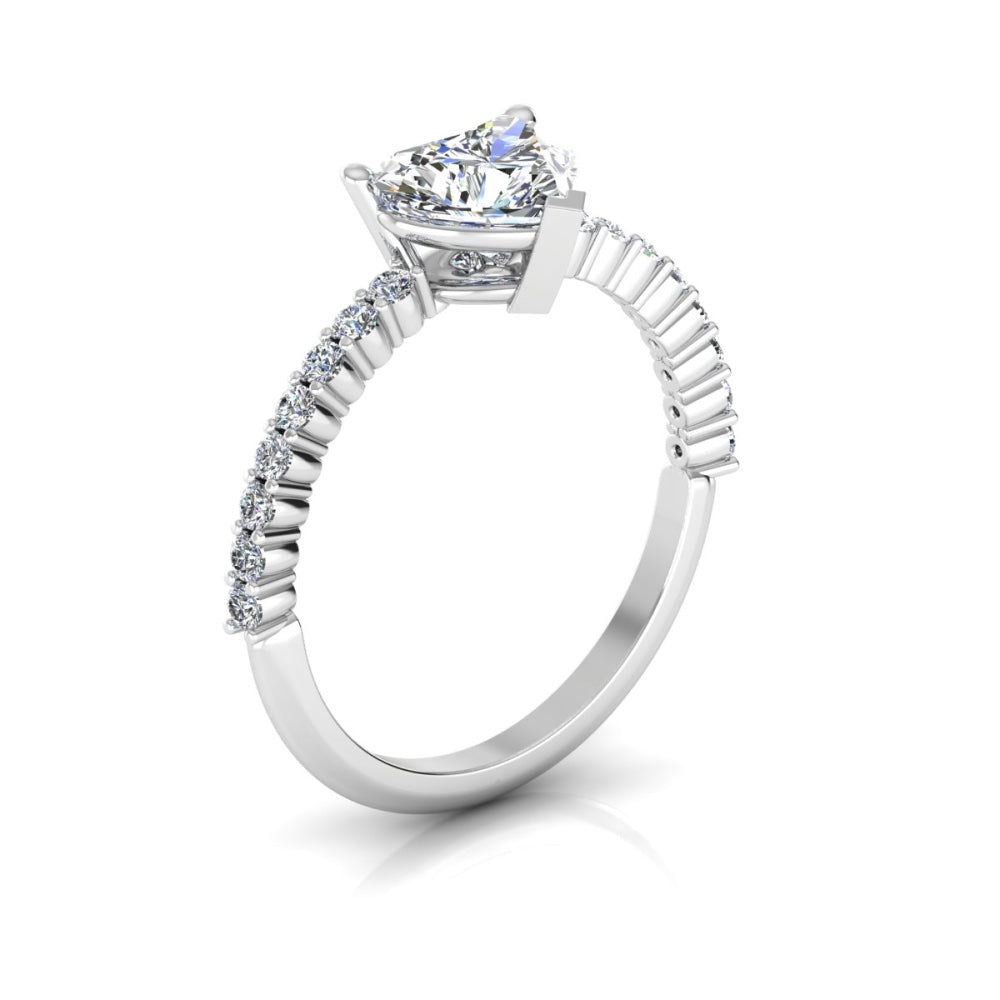 Heart Bezel Moissanite Engagement Ring top 2