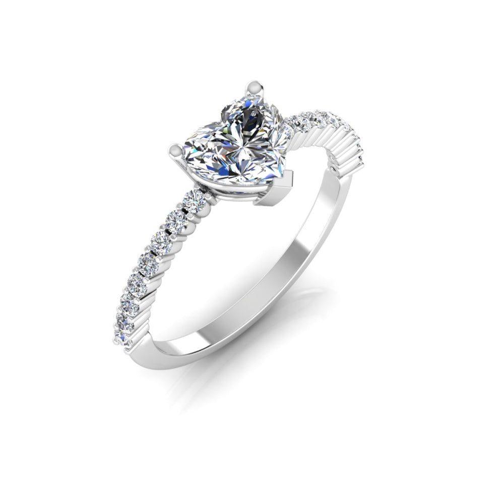Heart Bezel Moissanite Engagement Ring top