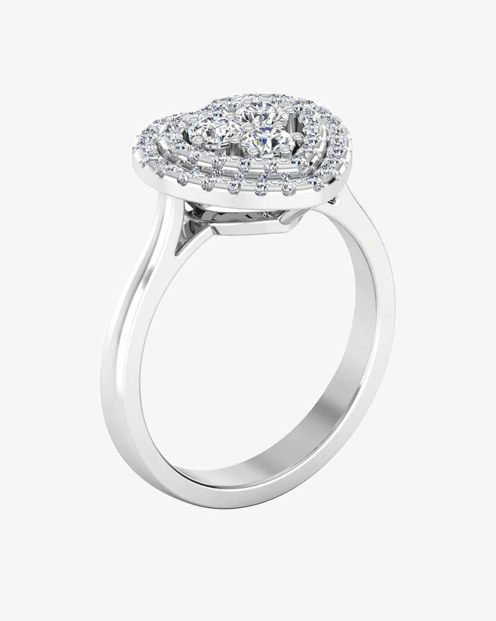 heart halo brilliant moissanite engagement ring angle