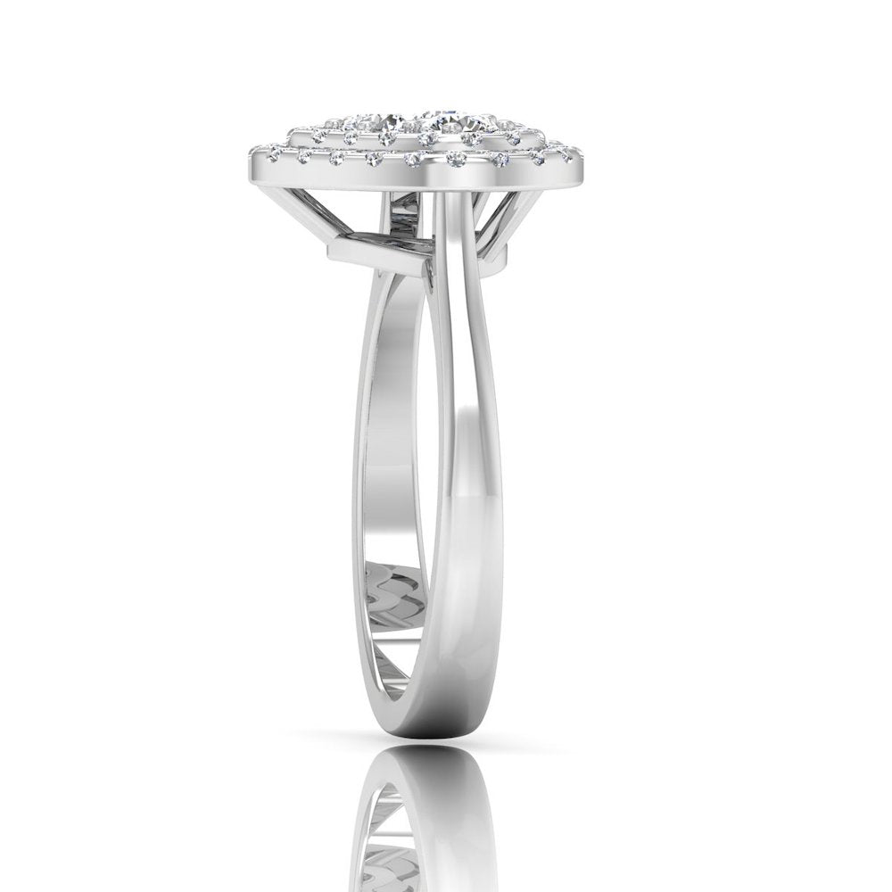 Heart Halo Brilliant Moissanite Engagement Ring edge