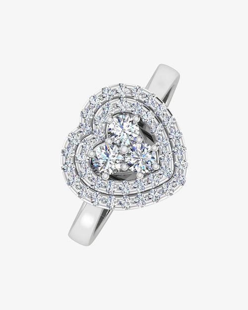 heart halo brilliant moissanite engagement ring side view