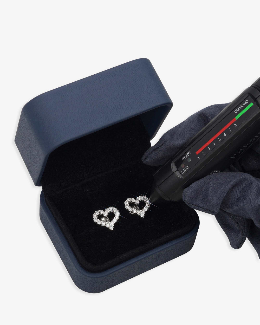 heart shaped hollow moissanite earrings 14k gold icecartel box