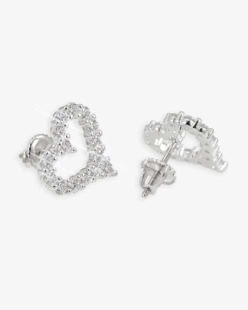 heart shaped hollow moissanite earrings 14k gold icecartel main