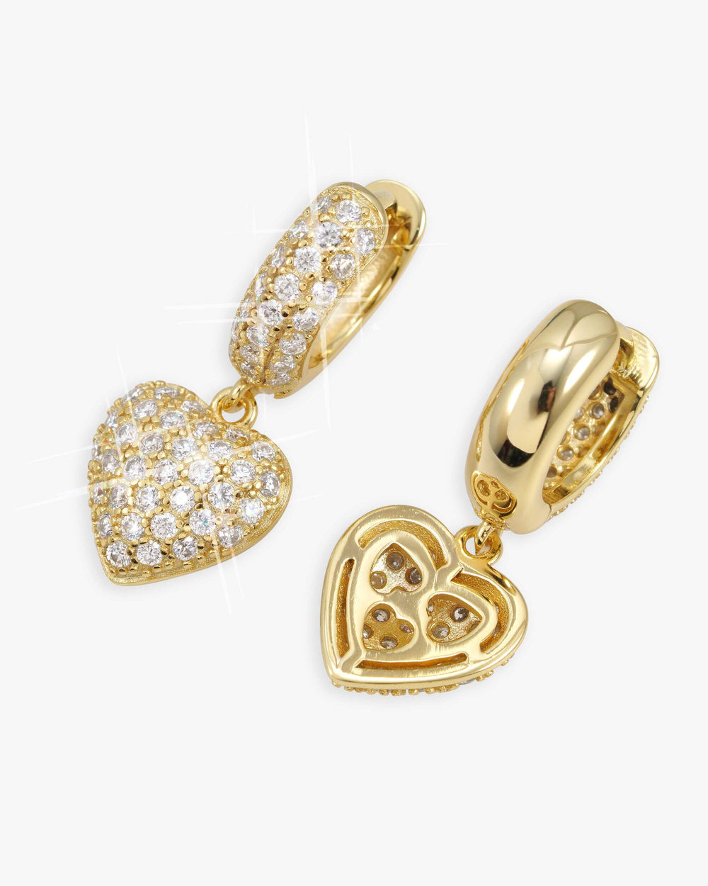 heart shaped moissanite drop earrings 14k gold icecartel main