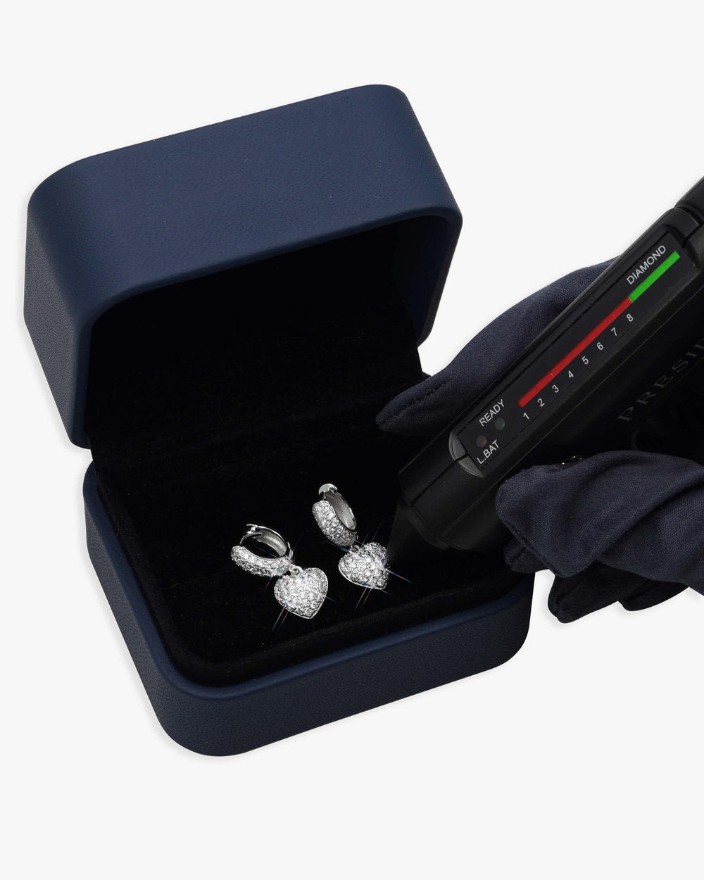 heart shaped moissanite drop earrings 14k gold icecartel white box