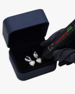 Heart Shaped Moissanite Drop Earrings 14K Gold - White Gold