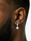 Heart Shaped Moissanite Drop Earrings 14K Gold - White Gold