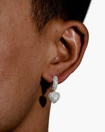 Heart Shaped Moissanite Drop Earrings 14K Gold - White Gold