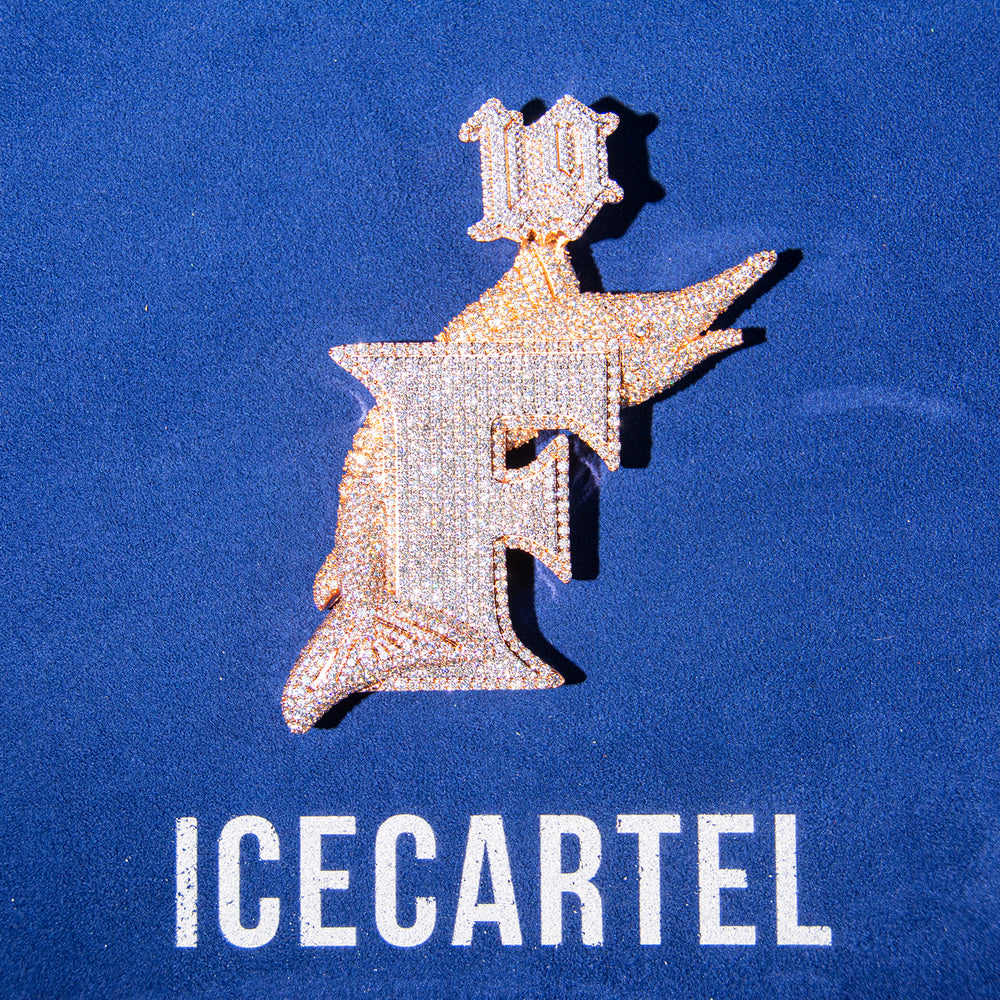 icecartel 14k rose gold custom moissanite fish diamond pendant