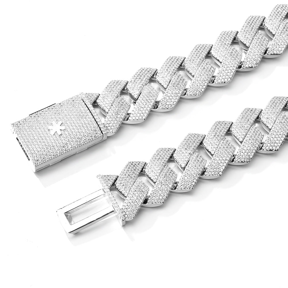 icecartel 20mm vvs cuban link chain white gold clasp