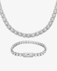 6mm vvs clustered tennis bracelet chain bundle