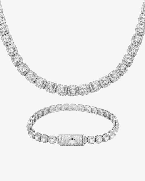 6mm vvs clustered tennis bracelet chain bundle