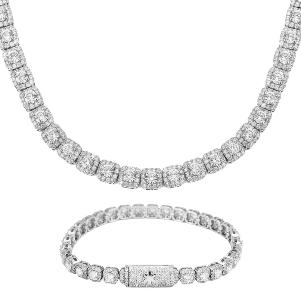 6mm vvs clustered tennis bracelet chain bundle