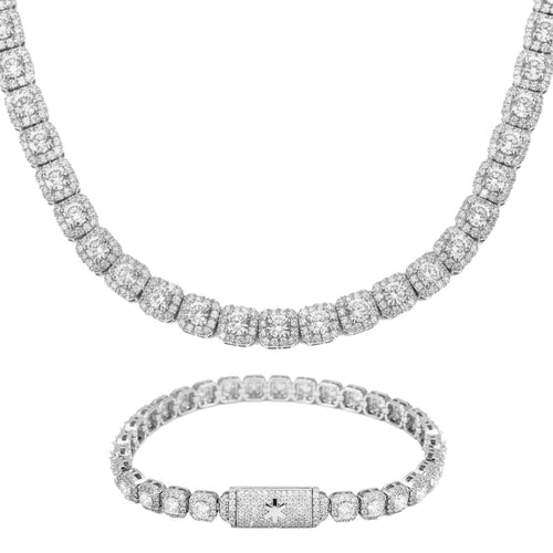 6mm vvs clustered tennis bracelet chain bundle