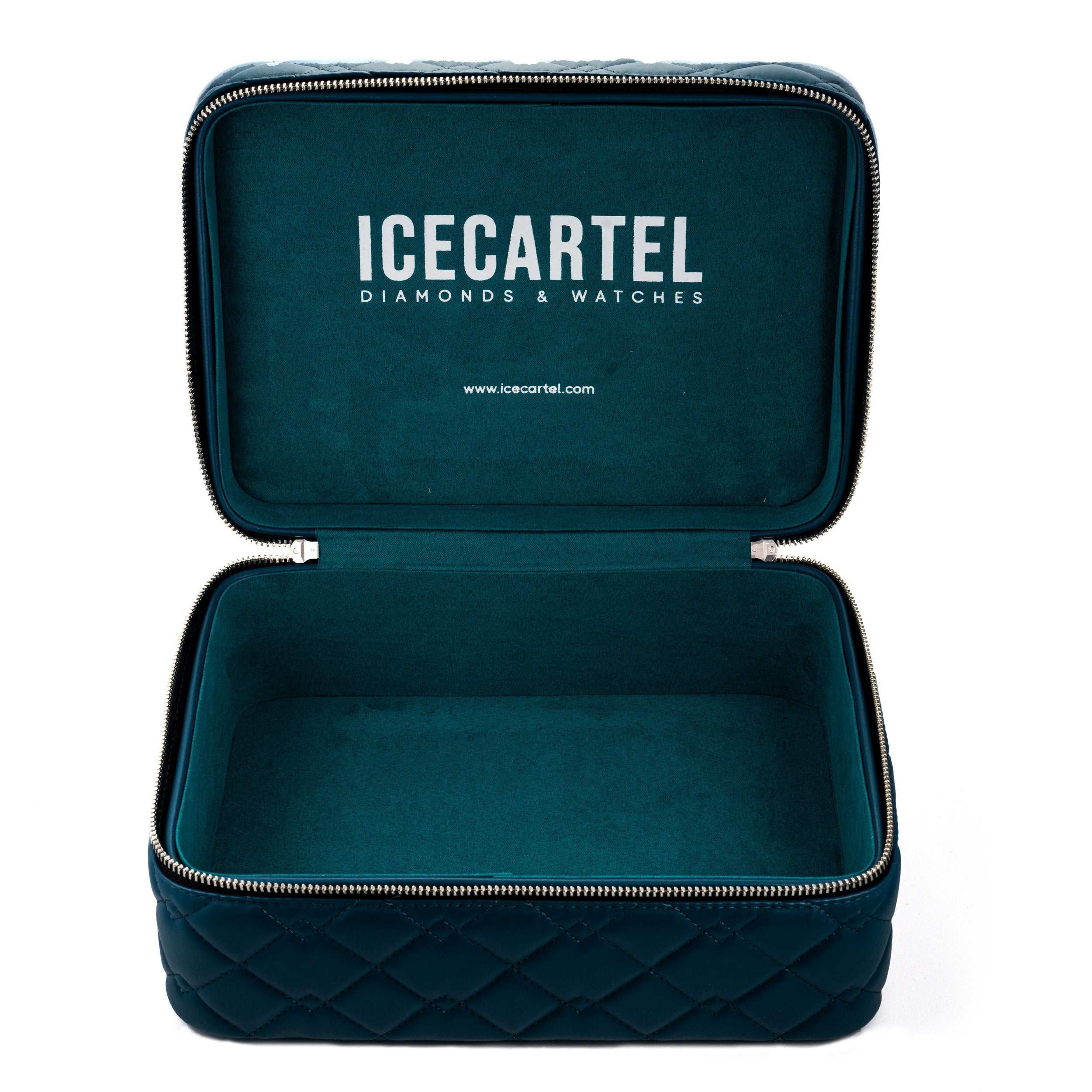 Icecartel Boîte à bijoux en cuir personnalisée Front navy