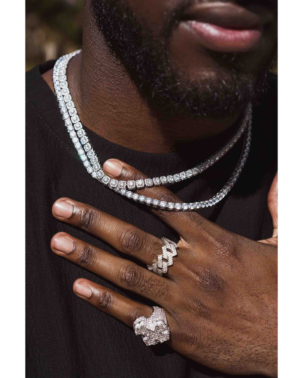 S925 Silver Moissanite Tennis Chain 14K Gold (ALL SIZES)