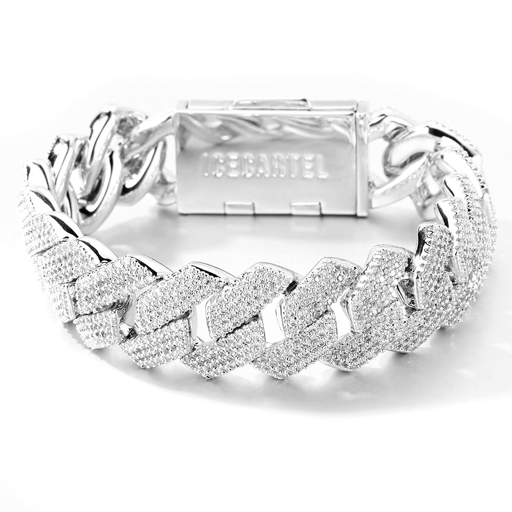 icecartel mens 15mm vvs cuban link bracelet white gold