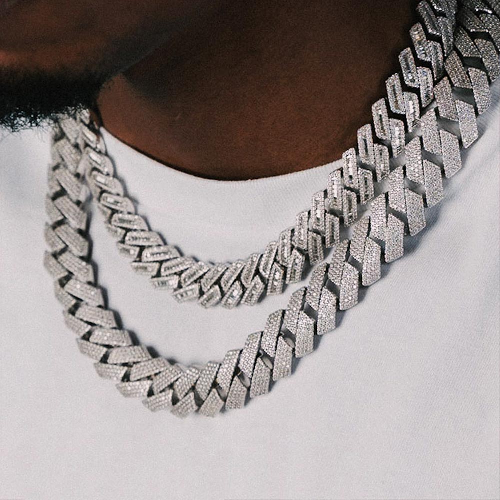 Moissanite Cuban Link Chain 14K Gold (ALL SIZES)