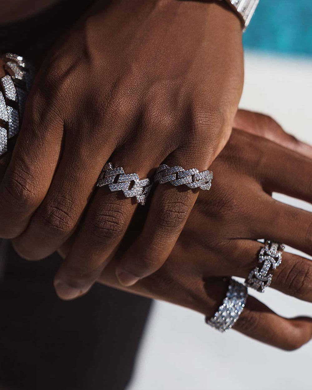 icecartel mens iced out cuban link ring model px