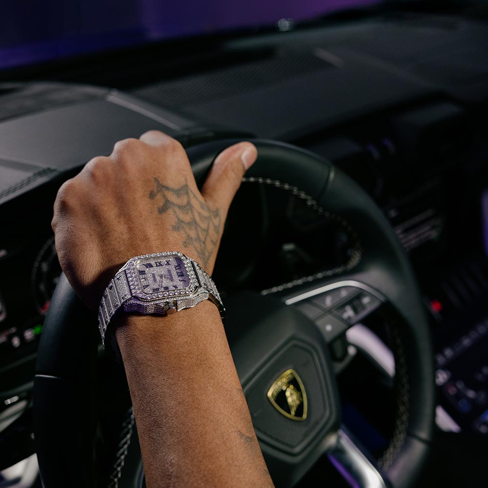 icecartel mens vvs moissanite bust down watch white gold