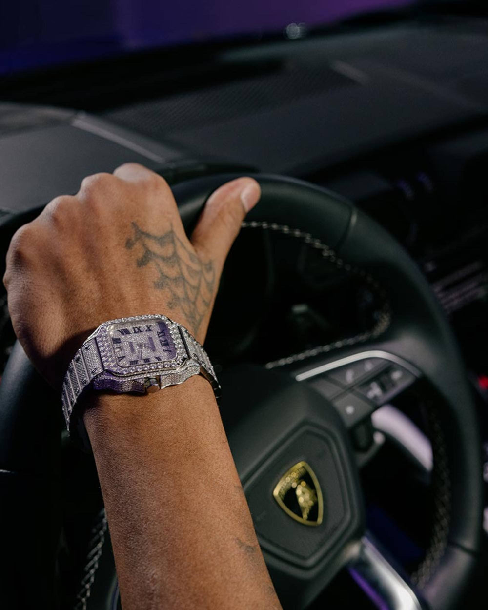 Men's VVS Moissanite Watch | 42MM | 16CT Bust Down | 14K White Gold