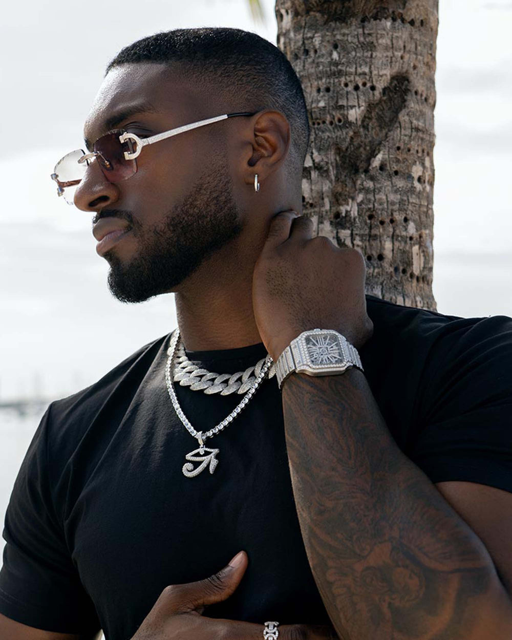 icecartel model mens vvs moissanite skeleton bust down watch lifestyle