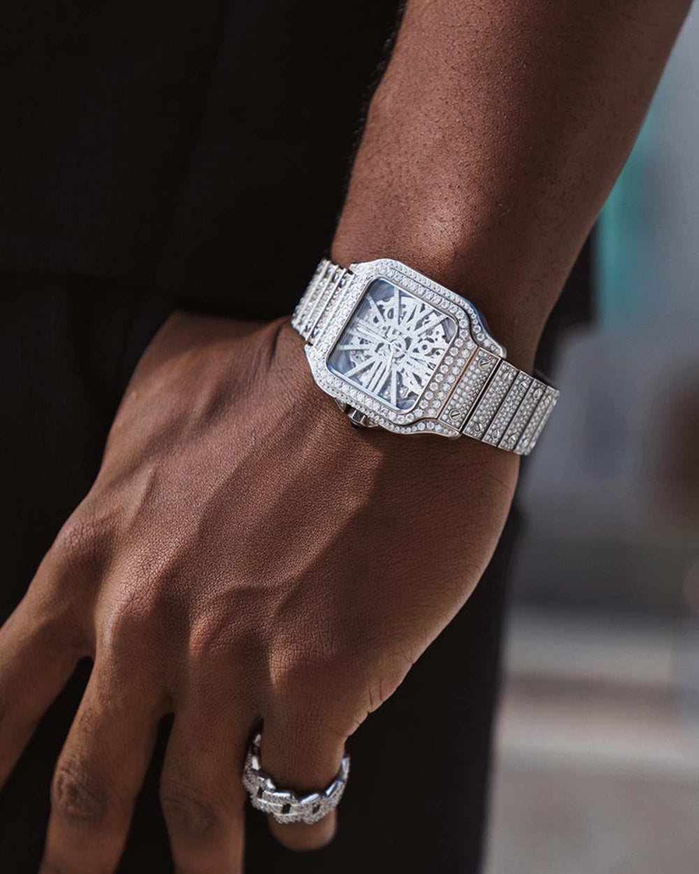 icecartel model skeleton moissanite diamond watch px