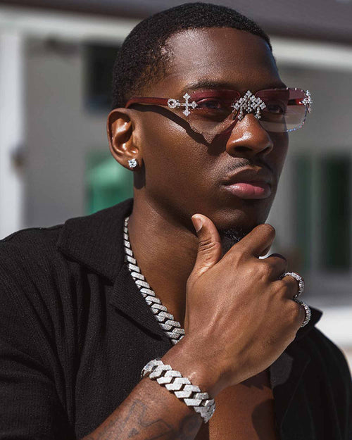 Moissanite Fleuree Cross Sunglasses 14K Gold