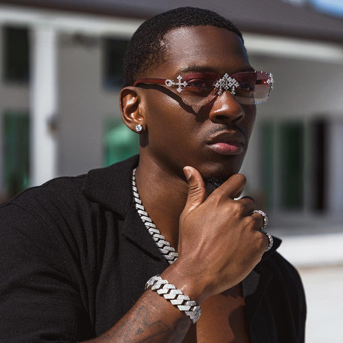 icecartel moissanite cross glasses model mens fleuree