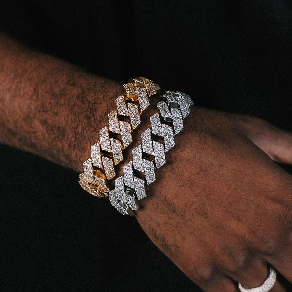 icecartel moissanite iced out cuban link bracelet model mens