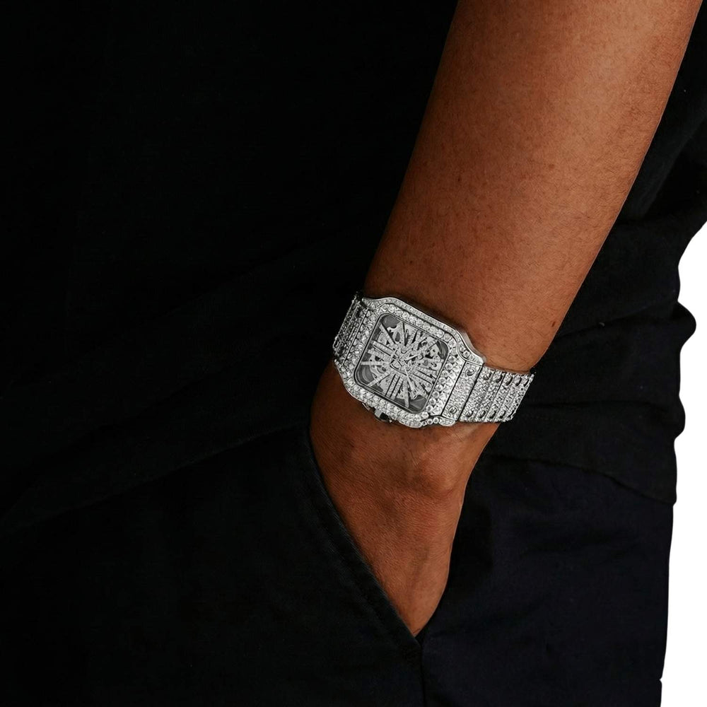 icecartel moissanite skeleton watch mens model icecartel