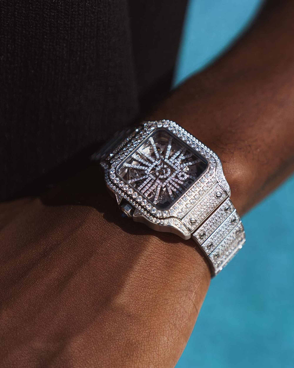 icecartel moissanite skeleton watch mens model px