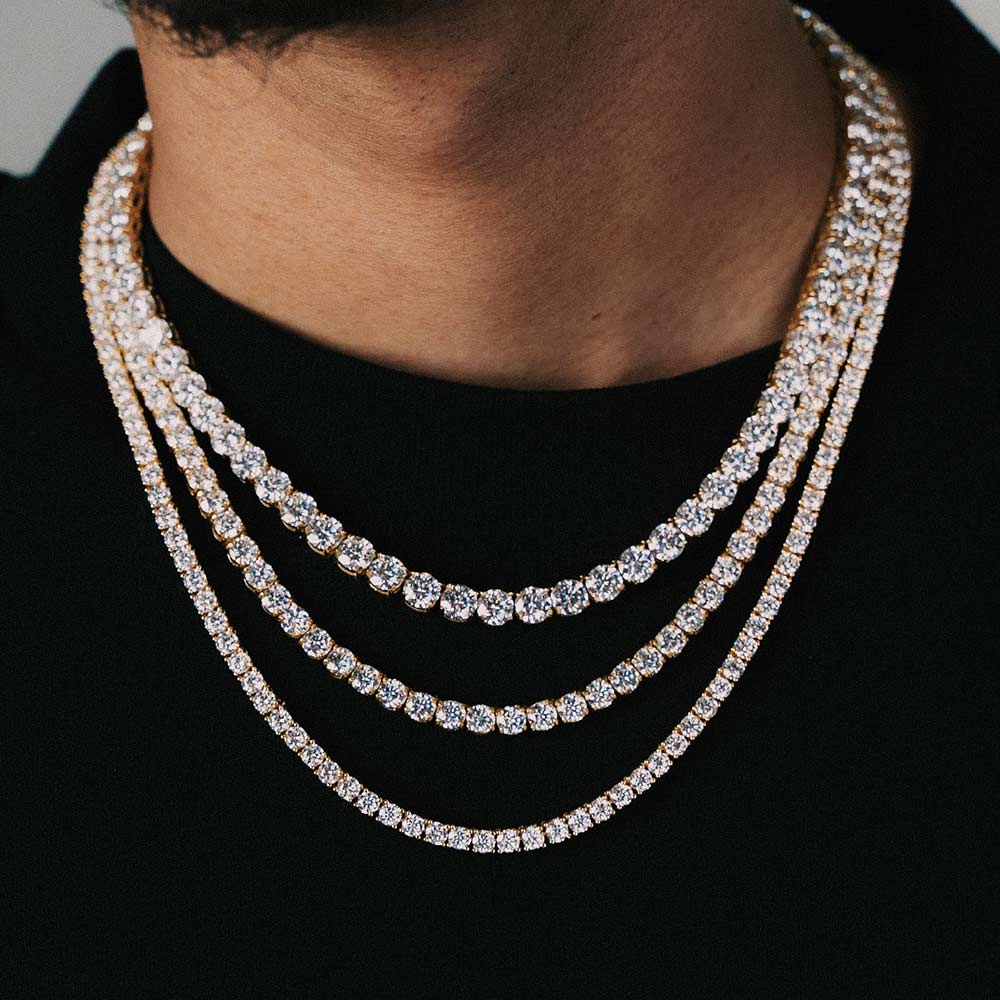 icecartel moissanite tennis chain yellow gold model