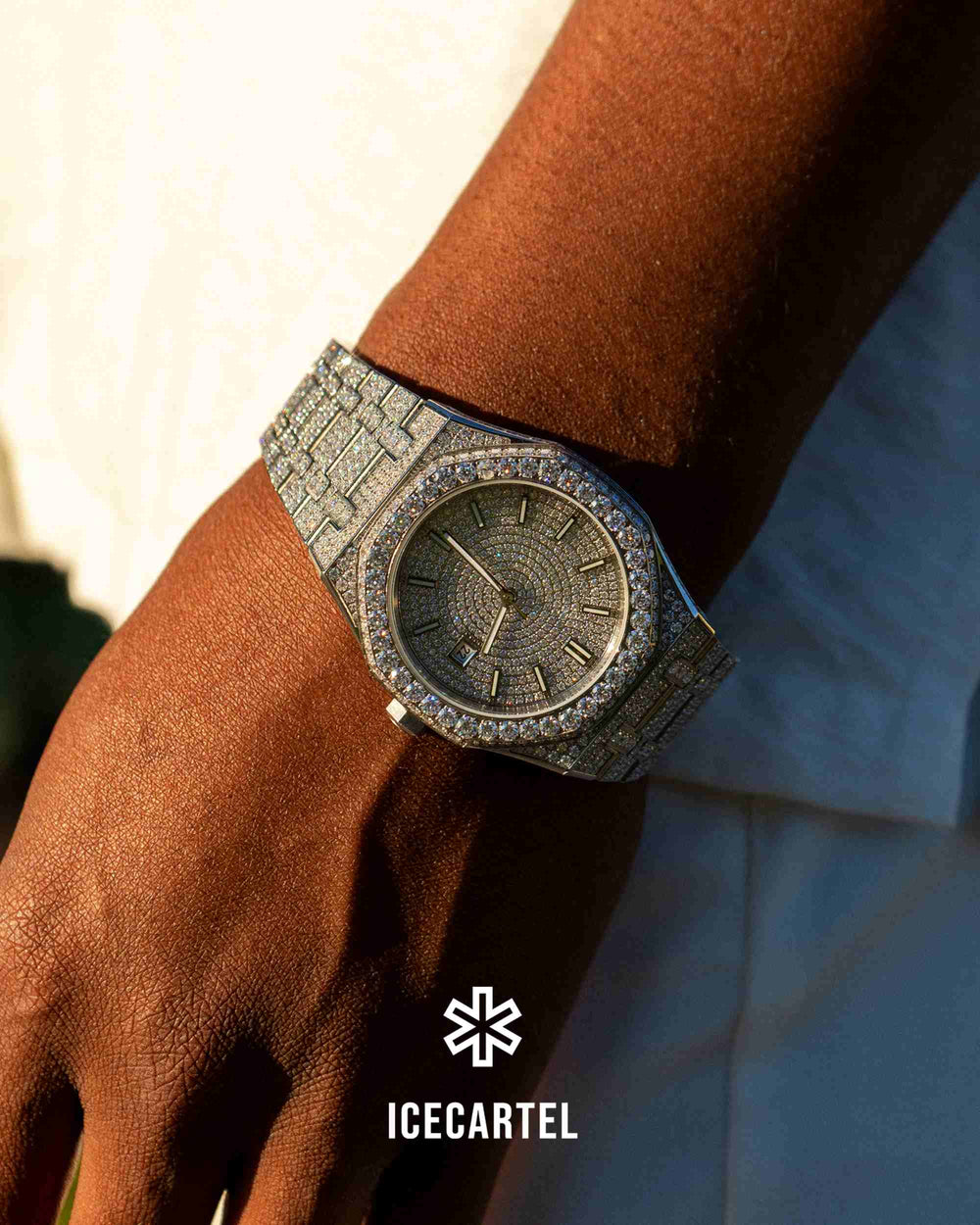 icecartel moissanite watch model rose