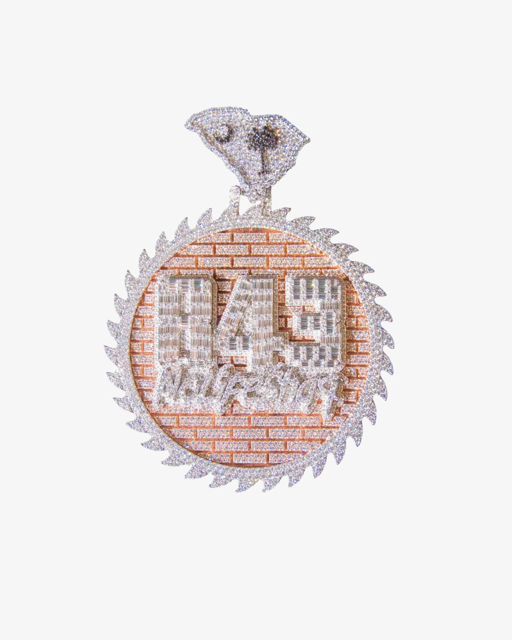 icecartel round circle 14k rose gold two tone custom vvs moissanite diamond name pendant nolifeshaq chain1