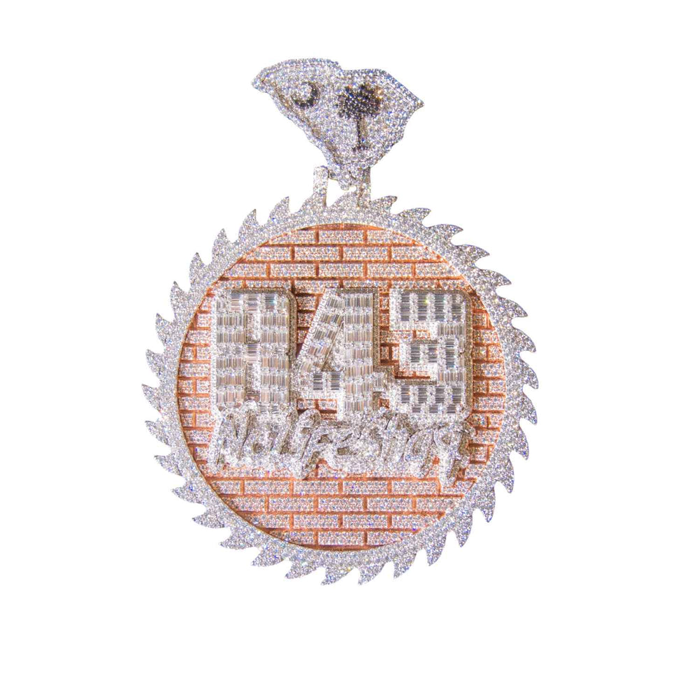 icecartel round circle 14k rose gold two tone custom vvs moissanite diamond name pendant nolifeshaq chain1