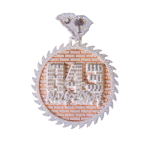 icecartel round circle 14k rose gold two tone custom vvs moissanite diamond name pendant nolifeshaq chain1