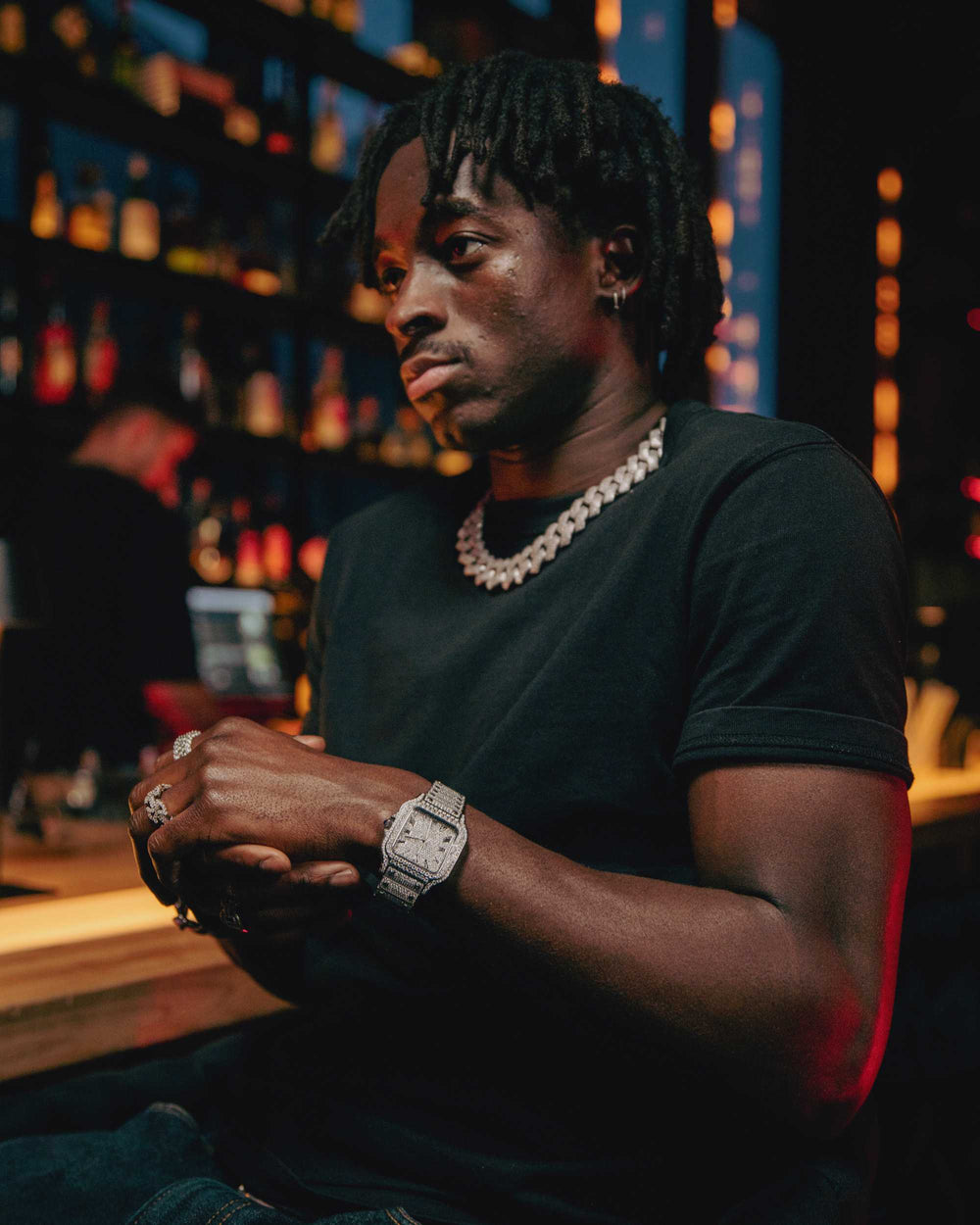 Men's VVS Moissanite Watch | 42MM | 16CT Bust Down | 14K White Gold