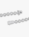 10MM Iced Out Bezel Set Tennis Chain 14K Gold - White Gold