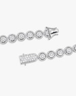 10MM Iced Out Bezel Set Tennis Chain 14K Gold - White Gold