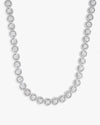 10MM Iced Out Bezel Set Tennis Chain 14K Gold - White Gold