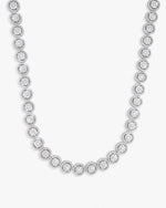 10MM Iced Out Bezel Set Tennis Chain 14K Gold - White Gold