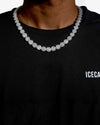 10MM Iced Out Bezel Set Tennis Chain 14K Gold - White Gold