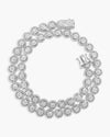 10MM Iced Out Bezel Set Tennis Chain 14K Gold - White Gold