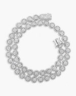 10MM Iced Out Bezel Set Tennis Chain 14K Gold - White Gold