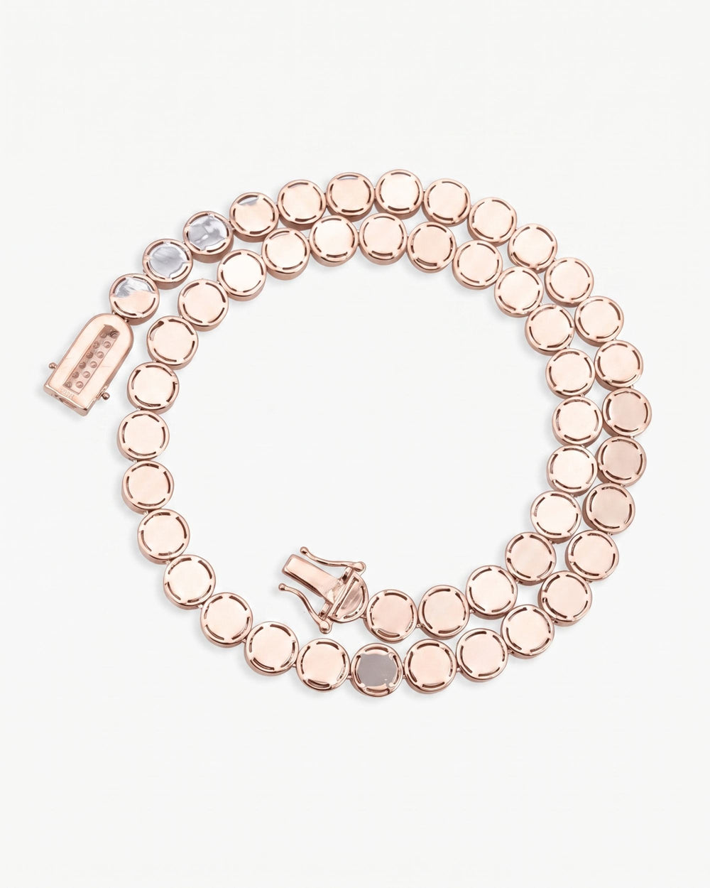 10MM Iced Out Bezel Set Tennis Chain 14K Gold - Rose Gold