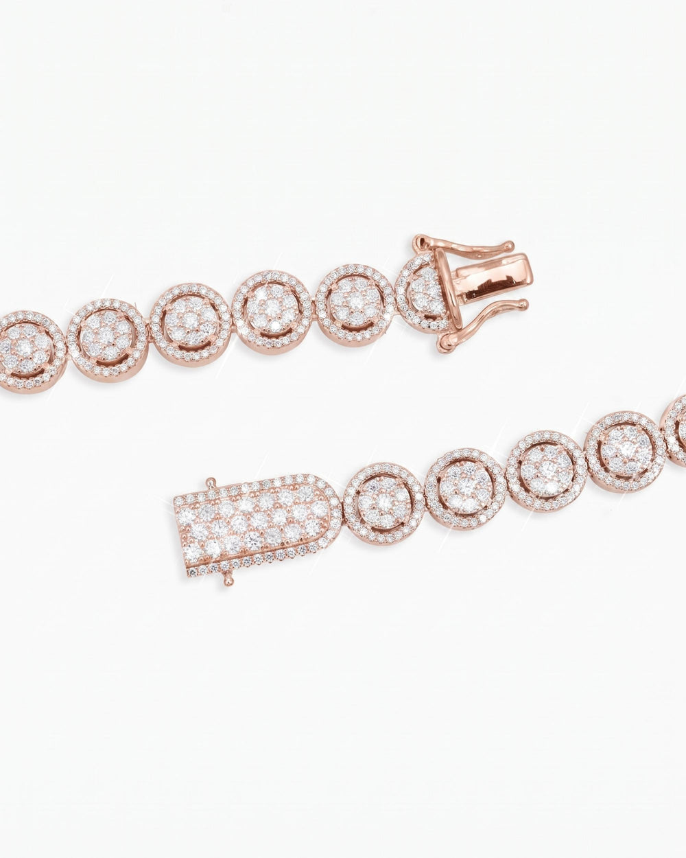 10MM Iced Out Bezel Set Tennis Chain 14K Gold - Rose Gold