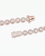 10MM Iced Out Bezel Set Tennis Chain 14K Gold - Rose Gold