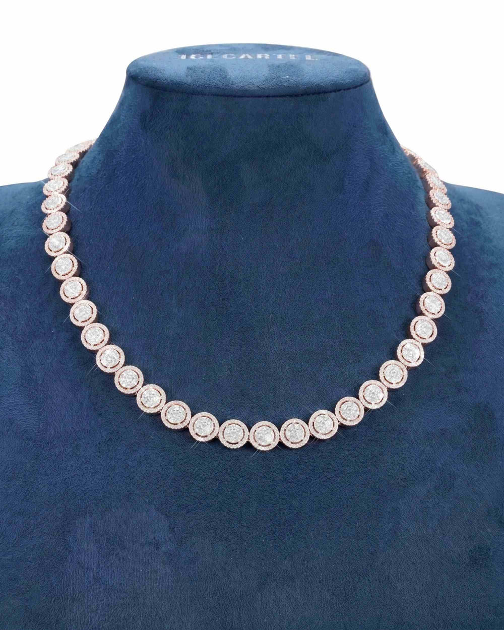 10MM Iced Out Bezel Set Tennis Chain 14K Gold - Rose Gold